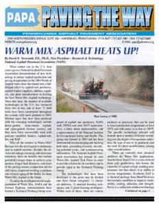 Volume 9 • Number 1 • January/February/March • 2008 Pennsylvania Asphalt Pavement Association 3540 North Progress Avenue, Suite 206 • Harrisburg, Pennsylvania •  • FAXWebs