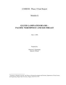 CORRIM: Phase I Final Report Module G GLUED LAMINATED BEAMS – PACIFIC NORTHWEST AND SOUTHEAST