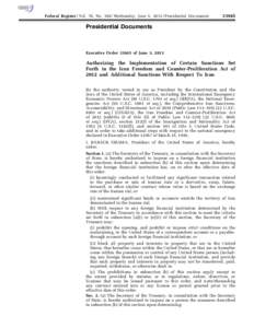 Federal Register / Vol. 78, No[removed]Wednesday, June 5, [removed]Presidential Documents[removed]Presidential Documents