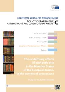 The evidentiary effects of authentic acts in the Member States of the European Union, in the context of successions