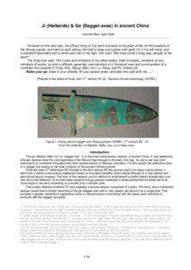Subject: Dagger axes & Halberds in Ancient China 20 Feb