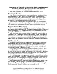 Reducing Cost and Complexity of Future Missions to Mars with a Microsatellite Constellation Providing a Shared Communications and GPS Service Simon Rowland1 1. Direct Leap Technologies, Inc. Toronto, Ontario, Canada, (41