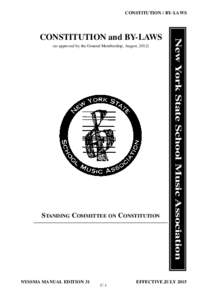 CONSTITUTION / BY-LAWS  (as approved by the General Membership, August, 2012) STANDING COMMITTEE ON CONSTITUTION