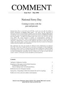 National Sorry Day: Coming to terms with the past and present