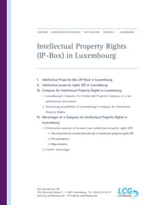 Company for Intellectual Property Rights (IP-Box) in Luxembourg | Formation of an IP-Box Company
