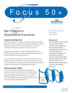 Focus 50+ Senior Citizens’ Secretariat No 1: Focus on Automobile Insurance