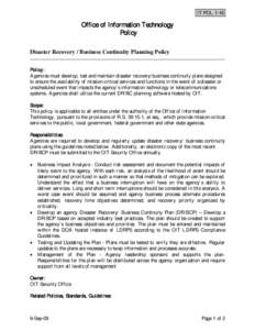 Business continuity planning / Business / Disaster recovery / Business continuity / Oregon Institute of Technology / Recovery time objective / Management / Collaboration / Anticipatory thinking