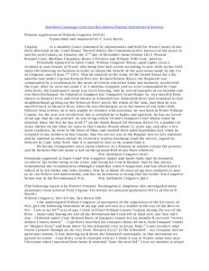 Southern Campaign American Revolution Pension Statements & Rosters Pension Application of William Congrove S19261 Transcribed and annotated by C. Leon Harris Virginia At a monthly Court continued by adjournment and held 