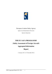 Safety / SAFA programme / European Aviation Safety Agency / Joint Aviation Authorities / Aircraft maintenance checks / Eurocontrol / Airworthiness / SAFA / European Union / Aviation / Air safety / Transport