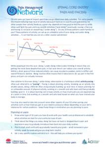 SPINAL CORD INJURY PAIN AND PACING Chronic pain can have an impact upon how you go about your daily activities. For some people, this means reducing their level of activity because it hurts or in case the pain gets worse