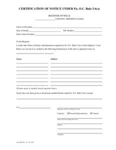 Form RW-08 - revCertification of Notice under Rule 5.6(a)