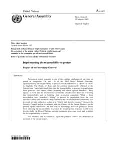 Responsibility to protect / Human rights / International law / Crimes against humanity / World Summit / United Nations Security Council / Genocide / United Nations / International Commission on Intervention and State Sovereignty / International relations / Ethics / International criminal law