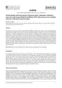 On the identity of the type species of Sphenomorphus (Squamata: Scincidae): Lygosoma melanopogon Duméril and Bibron 1839, with a note on a new scalation character of the pes in Sphenomorphus