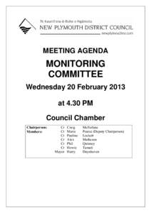 MEETING AGENDA  MONITORING COMMITTEE Wednesday 20 February 2013 at 4.30 PM