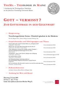 T HE M A – T HEOLOGIE  IN M AINZ