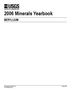 2006 Minerals Yearbook Beryllium