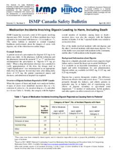 Microsoft Word - ISMPCSB2011-3 - Medication Incidents Involving Digoxin Leading to Harm Including Death.doc