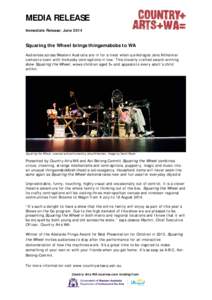 MEDIA RELEASE Immediate Release: June 2014 Squaring the Wheel brings thingamabobs to WA Audiences across Western Australia are in for a treat when quirkologist Jens Altheimer comes to town with his kooky contraptions in 