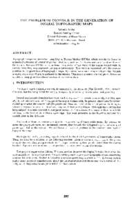 THE PROBLEM OF CONTOUR IN THE GENERATION OF DIGITAL TOPOGRAPHIC MAPS Silvania Avelar Remote Sensing Center Federal University of Minas GeraisBelo Horizonte, Brazil