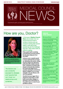 ISSUE 46 DEC 08 	  NEWSLETTER OF THE MEDICAL COUNCIL OF NEW ZEALAND www.mcnz.org.nz