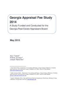 Georgia Real Estate Appraisers Board Appraisal Fee Study