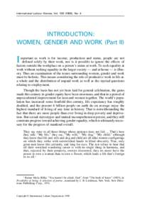 Vol.and 138work (1999), No. 4 Introduction International –Labour Women,