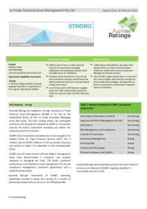 La Trobe Financial Asset Management Pty Ltd  Report Date: 24 February 2014 Key credit strengths Analyst