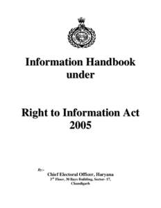 Information Handbook under Right to Information Act 2005