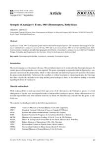 Synopsis of Aspidepyris Evans, 1964 (Hymenoptera, Bethylidae)