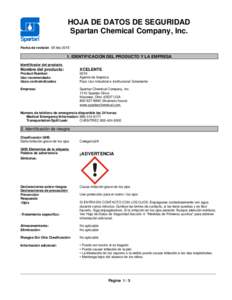 HOJA DE DATOS DE SEGURIDAD Spartan Chemical Company, Inc. Fecha de revisión 05-febIDENTIFICACIÓN DEL PRODUCTO Y LA EMPRESA Identificador del producto