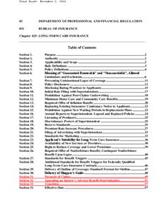 Final Draft: November 6, [removed]DEPARTMENT OF PROFESSIONAL AND FINANCIAL REGULATION