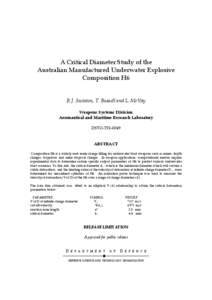 A Critical Diameter Study of the Australian Manufactured Underwater Explosive Composition H6