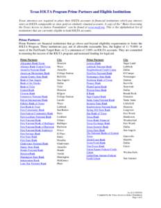 Dow Jones Industrial Average / Primary dealers / JPMorgan Chase / Bank of America / Bank One Corporation / Frost National Bank / PlainsCapital Bank / U.S. Bancorp / National bank / Investment banking / Investment / Financial services