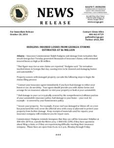 NEWS R E L E A S E For Immediate Release October 20, 2014