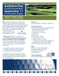 AwHole in One  Golf Tournament September 11