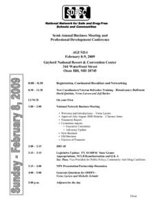 NN  National Network for Safe and Drug-Free Schools and Communities  Semi-Annual Business Meeting and