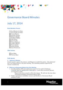 Governance Board minutes July 2014