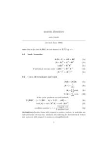 matrix identities sam roweis (revised June[removed]note that a,b,c and A,B,C do not depend on X,Y,x,y or z  0.1