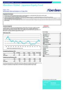 OPEN ENDED FUND – AUGUSTAberdeen Global - Japanese Equity Fund Class A - 2 Acc  Performance Data and Analytics to 31 July 2016