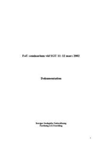 FoU-seminarium vid SGU 11–12 mars[removed]Dokumentation