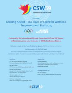 Commission on the Status of Women  side event: Looking Ahead – The Place of Sport for Women’s Empowerment Post-2015