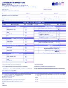 Clark Labs Product Order Form Mail or fax this form to: Clark Labs, Clark University, 950 Main Street, Worcester, MA[removed]USA Tel.: +[removed]Fax: +[removed]Email: [removed] Web: www.clarklab