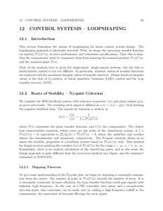 Control systems - Loop shaping