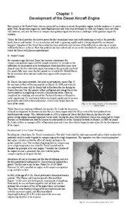 Chapter 1 Development of the Diesel Aircraft Engine Most people in the United States who are interested in aviation associate the gasoline engine with the airplane as its power