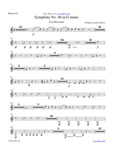 Horn in G  Sheet Music from www.mfiles.co.uk Symphony No. 40 in G minor &C