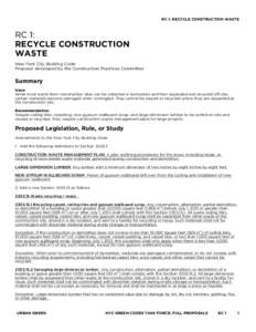 RC 1: RECYCLE CONSTRUCTION WASTE  RC 1: RECYCLE CONSTRUCTION WASTE New York City Building Code