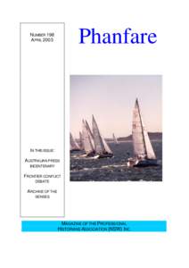 Phanfare  NUMBER 198 APRIL[removed]I N THIS ISSUE: