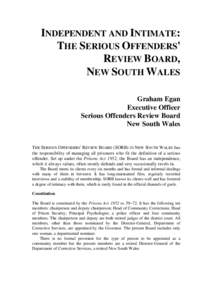 Independent and intimate : the Serious Offenders' Review Board, New South Wales
