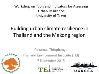 Building urban climate resilience