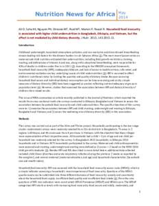 Nutrition / Malnutrition / Humanitarian aid / Public health / Food security / Human nutrition / Helen Keller International / Stunted growth / Poverty / Food